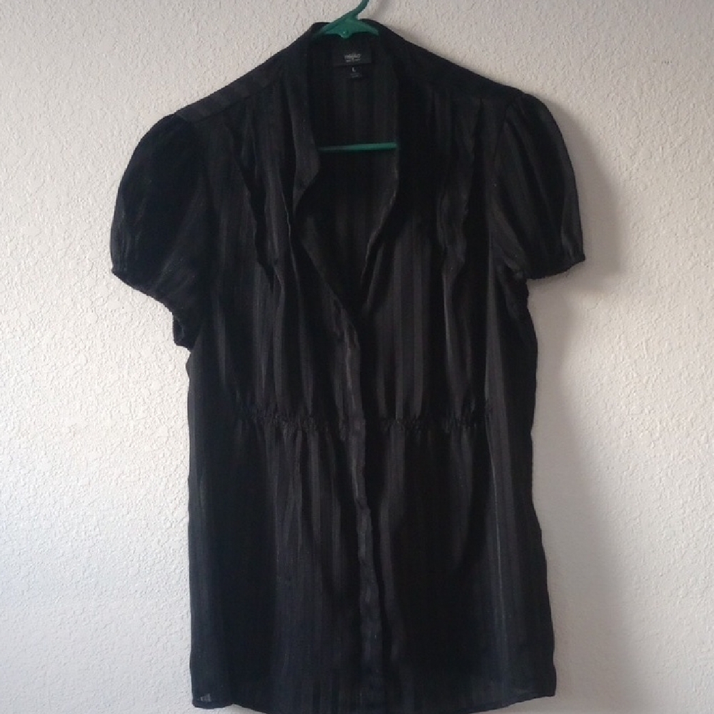 Black Short Sleeve Blouse